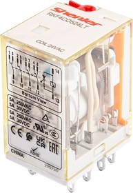 RKF4CO524LT, Реле 4пер. 24VAC, 6A/250VAC LED+тест. кнопка