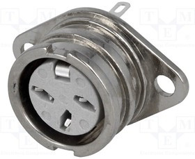 593-0300, Гнездо; DIN; "мама"; PIN: 3; Конф: 180°; пайка; 34В; 2А; посеребренные