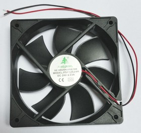 Вентилятор 120x120x25, напряжение 24В, ток 0,23А, выводы 2L, подшипник скольжения, FSY12S24H
