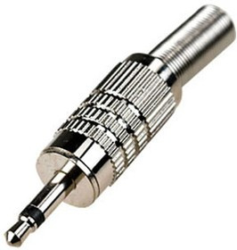 1-056, штекер аудио 3.5мм моно металл на кабель d до 6.5мм