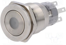 V19-21PFD-12G-S, Переключатель: антивандальный, Пол: 2, SPDT, 0,5A/220ВAC, 1A/24ВDC