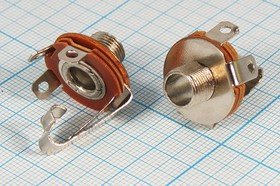 Гнездо Audio Jack моно 6.3мм на панель; №64 Z гн 6,3моно\3C\пан М9\\ON-OFF\QSZCZ-0068