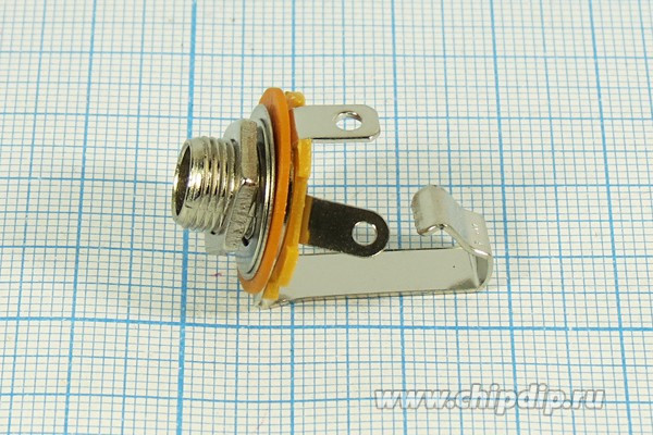 Гнездо Audio Jack моно 6.3мм на панель; №64 Z гн 6,3моно\3C\пан М9\\ON-OFF\QSZCZ-0068