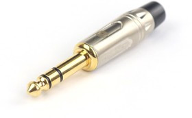 AuraSonics JMA3-G кабельный разъем Jack 6.3мм TRS (стерео) штекер, позолоченные контакты, матовый