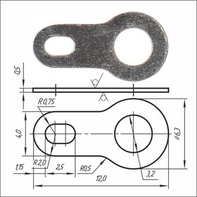 Лепесток латунный никелированный PSV 1-3,2-12-03