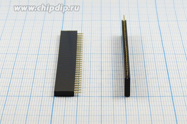 Разъем PBS-1x30 розетка, шаг P2.54, контакты 30P, h-8.4, монтаж на плату