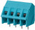 TB008A-508-04BE, Fixed Terminal Blocks Terminal block, screw type, 5.08 , 45, 4 poles, CUI Blue, slotted screw, PCB mount