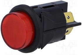 AE-C7054AFNAA, Переключатель кнопочный, 1, DPST-NO, 16A/250ВAC, 16A/28ВDC, 25мм