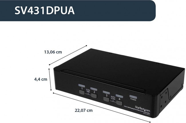 SV431DPUA, 4 Port USB DisplayPort KVM Switch, 3.5 mm Stereo 2560 x 1600 Maximum Resolution SV431DPUA, 4 Port USB DisplayPort KVM Switch, 3.5 mm Stereo 2560 x 1600 Maximum Resolution