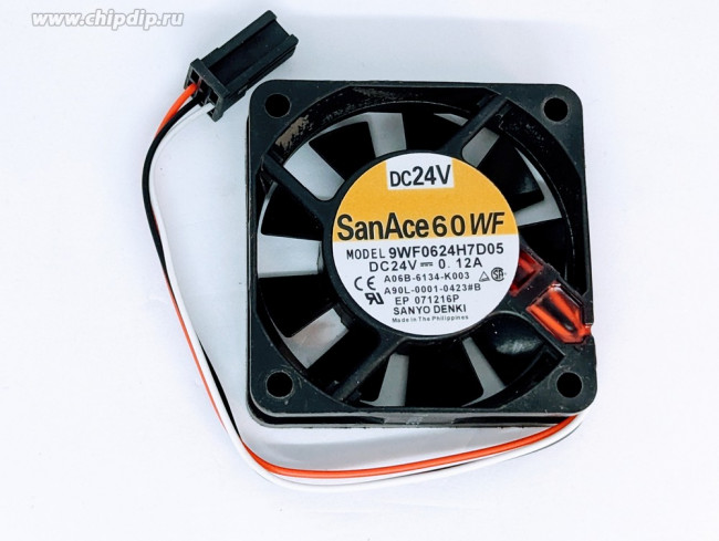 Вентилятор Sanyo Denki 109P0624S7D03 (A90L-0001-0552#A / A02B-0309-K121) 60x15мм 24V 0.08A
