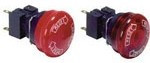 A165E-LS-24D-02, Switch Emergency Stop N.C. DPST Mushroom Button 5A 250VAC 30VDC 14.7N Solder Panel Mount