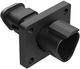 AT04-3P-LE12, Automotive Connectors 3 Pos Rcpt Fng Mnt Conn Pin Blk w/endcp