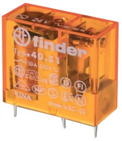 40.51.8.024.5000, Миниатюрное реле; шаг 5мм; 1СO 10A; катушка 24В AC;