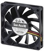109P0824H701, 109P Series Axial Fan, 24 V dc, DC Operation, 54.5m³/h, 2.4W, 100mA Max, 80 x 80 x 15mm
