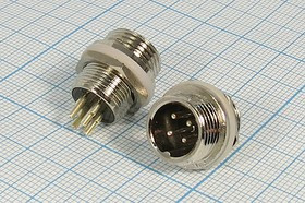 Штекер микрофонный MIC12\4P\пан\М12\X12-4P; №10247 штек мик MIC12\4P\пан\М12\\X12-4P