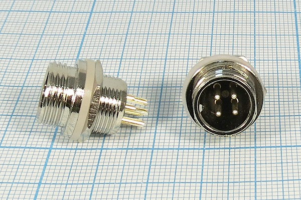 Штекер микрофонный MIC12\4P\пан\М12\X12-4P; №10247 штек мик MIC12\4P\пан\М12\\X12-4P