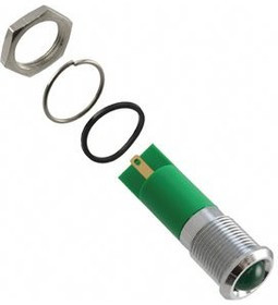 Q14P1CXXG220E, LED Indicator, Solder Lug / Faston 2.8 x 0.8 mm, Fixed, Green, AC, 220V