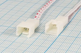 Штекер питания XA однорядный, 2 контакта, шаг 2.5, кабель 150мм, XA-02M; №14029 штек пит XA-1x 2\P2,5\каб L-150мм\XA-02M\