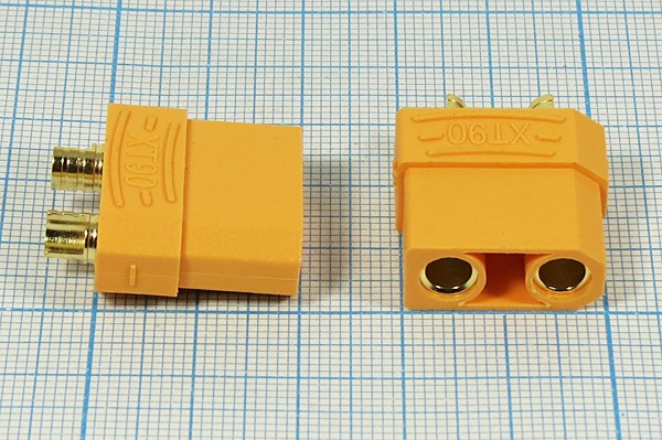 Разъем питания DC розетка XT90, 2C, на кабель, XT-90F