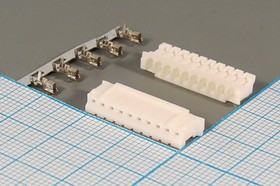 Разъем питания HB розетка , контакты 1x10, шаг P2.0, монтаж на кабель, HB-10
