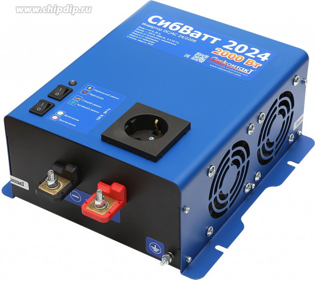 СибВатт 2024 инвертор, преобразователь напряжения DC/AC, 24В/220В, 2000Вт СибВатт 2024 инвертор, преобразователь напряжения DC/AC, 24В/220В, 2000Вт