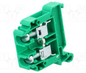 ZG-G10-GN, Соединитель: на рейку, 0,5-10мм2, Кол-во полюс: 1, клеммы: 2, TS35