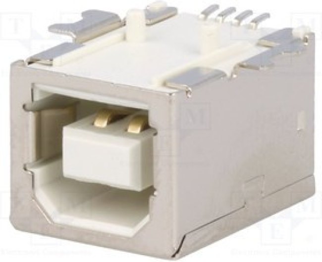 USBB-G-SMD, Гнездо, USB B, SMT, горизонтальный