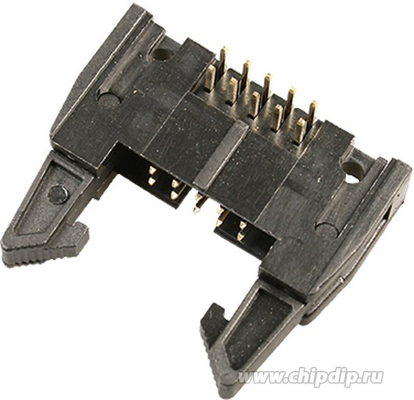 SCM-10R (DS1011-10R) (IDCC-10MR), Вилка на плату угловая с защелкой 10pin