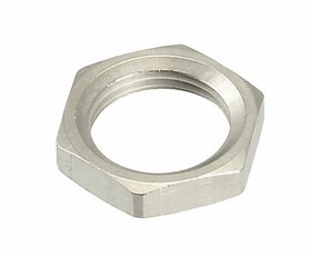 GEA.00.240.LN, Гайка шестигранная крепежная, для разъемов Lemo, серия 00, ключ 9 мм, резъба М7х0.5, толщина 2.0 мм, бронза, покрытие никель,
