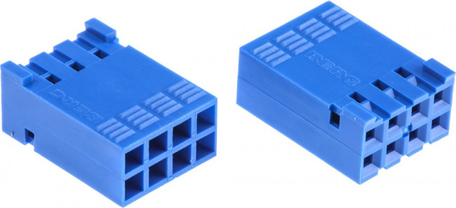 65239-004LF, Conn Housing RCP 8 POS 2.54mm Crimp ST Cable Mount Blue Bag 65239-004LF, Conn Housing RCP 8 POS 2.54mm Crimp ST Cable Mount Blue Bag