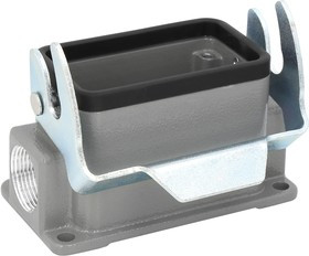 MP009382, Разъем для тяжелых условий, Основа, сквозной монтаж с гайкой, ввод сбоку, Корпус из Алюминия MP009382, Разъем для тяжелых условий, Основа, сквозной монтаж с гайкой, ввод сбоку, Корпус из Алюминия