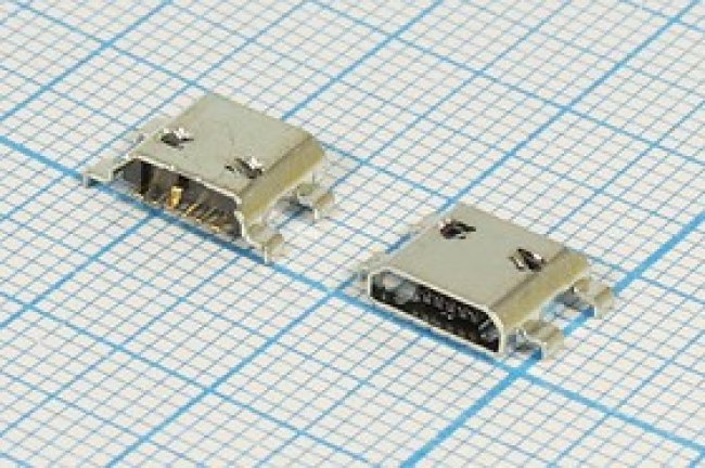 Разъем microUSB REV розетка, тип B, контакты 6P4C, на плату, microB6SAD REV Разъем microUSB REV розетка, тип B, контакты 6P4C, на плату, microB6SAD REV
