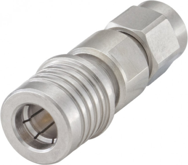 28S132-S00N5, RF Adapters - Between Series SMA Plug to QMA Plug Straight Adapter