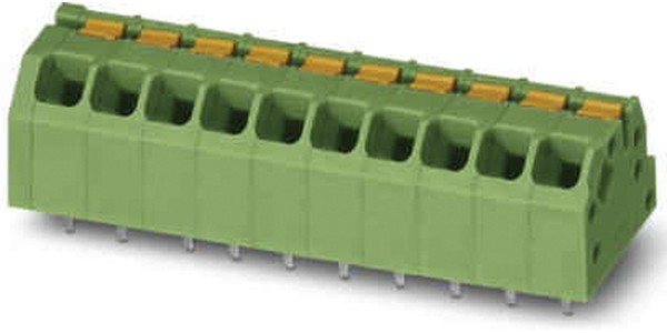 PCB terminal, 9 pole, pitch 3.5 mm, AWG 24-16, 16 A, spring-clamp connection, green, 1862000