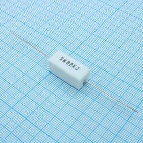SQP5WJ82KB, (SQP 5W 82K 5%), Резистор цементный аксиальный 82кОм +5% 5Вт