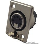 702-0500, 5 Way Panel Mount XLR Connector, Female, Silver Plated Contacts, 50 V ac