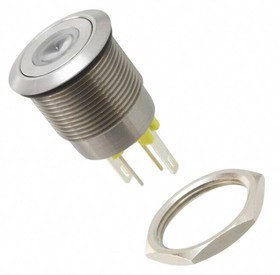 MPI001/28/AM, Pushbutton Switches AMBER DOT SOLDER LUG