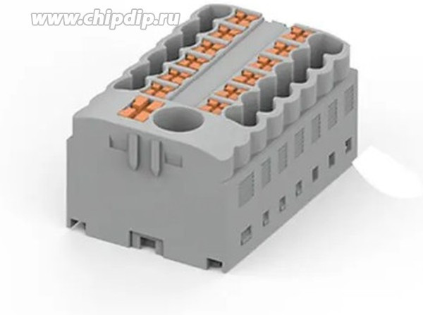 TPA6/2.5-19-BU, Блок распределительный 2.5 мм2 18 конт. и вход 6 мм2 син.
