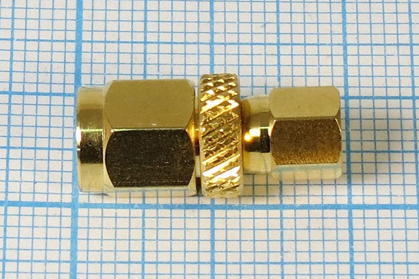 Переходник позолоченный штекер SMA - штекер SMC; №9280 штек SMA-штек SMC