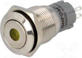 V16-11D-24Y-S, Переключатель: антивандальный, Пол: 2, SPDT, 0,5A/220ВAC, 1A/24ВDC