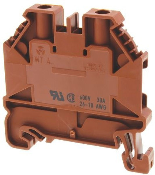 58.504.0055.4, WT 4 Series Brown Feed Through Terminal Block, Single-Level, Screw Termination, ATEX