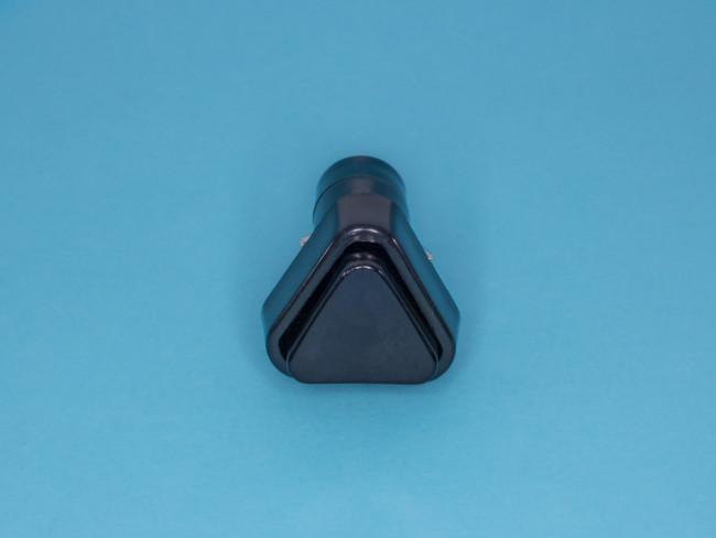 PSW-6C-B, Кнопка треугольная 220В 1А без фиксации, крепление гайка, черная