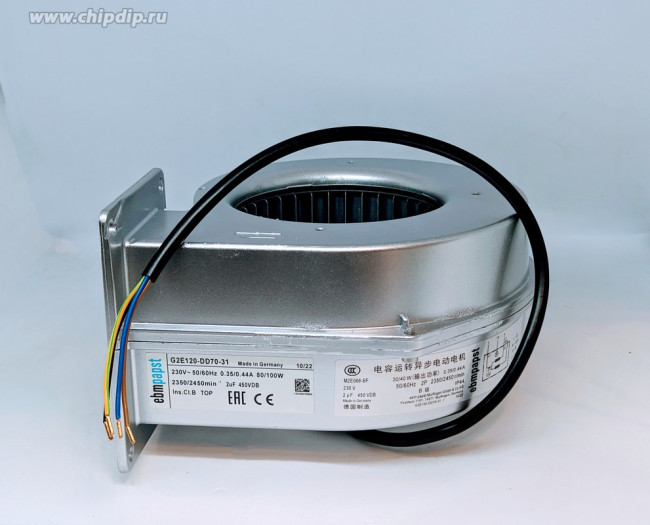 Вентилятор Ebmpapst G2E120-DD70-31 230V 50/60Hz 0.35/0.44A 80/100W 2350/2450min-1 4pin