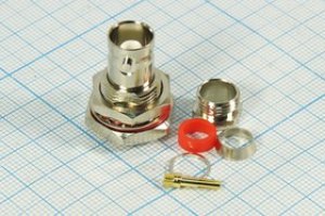 Разъем BNC розетка, RG6, на блок,гайка Разъем BNC розетка, RG6, на блок,гайка