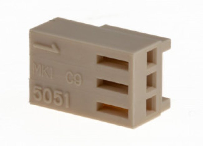 0022011032, Conn Housing RCP 3 POS 2.5mm Crimp ST Cable Mount Natural KK® Bag