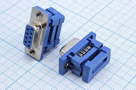 L-KLS1-222-09-F-L, Гнездо D-SUB, 9-ти контактное, на шлейф; №2543 K гн D-SUB\ 9HP\обж шлейф\\L-KLS1- 222-09-F-L\[DI-9F]