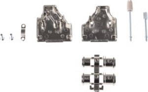 MHDM35-15-K, MHDM35 Series Zinc Angled D Sub Backshell, 15 Way, Strain Relief