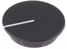 C291-BLK, 29mm Black Potentiometer Knob Cap, C291-BLK