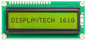 161G BC BW, LCD Character Display Modules &amp; Accessories 16X1 Char Display STN Y/G 6 oclock