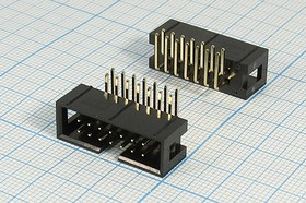 Разъем (IDC) BH-14R вилка, шаг P2.54x2.54, контакты 14P, на плату, угловой, BH-14R